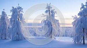 winter sunset in the mountains, sunset in the mountains, winter scene in the forest, winter in mointain forest, winter seasone