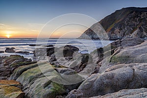 Winter Sunset over Gray Whale Cove State Beach