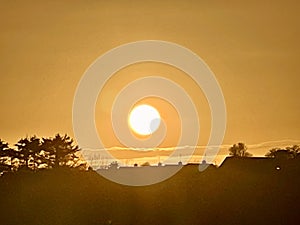 Winter Sunset over Knock village, County Mayo, Ireland