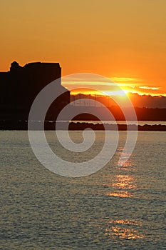 Winter sunset over Morecambe West End Lancashire