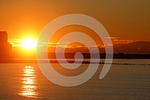 Winter sunset over Morecambe West End Lancashire