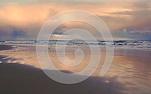 Winter sunset on a secluded beach at Anglesea Victoria