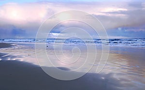 Winter sunset on a secluded beach at Anglesea Victoria