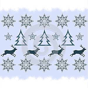 Winter sweater design - deer, snowflake