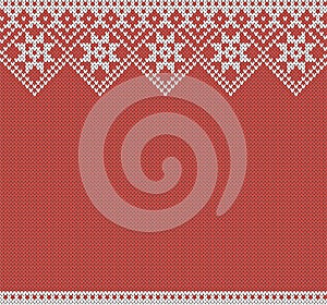 Winter Sweater Fairisle Design. Seamless Knitting Pattern photo
