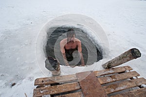 The winter swimming