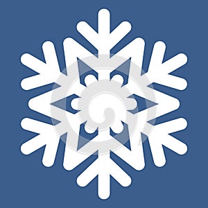 Winter symbol snowflake with 6 rays, illustration icon symbol for design