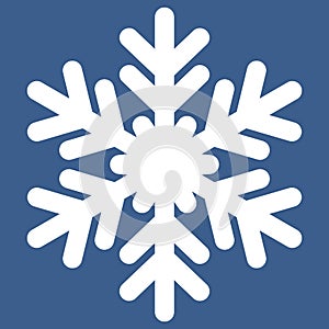 Winter symbol snowflake with 6 rays, illustration icon symbol snow winter for design