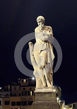 Winter by Taddeo Landini, one of four ornamental statues of the Seasons on the Holy Trinity Bridge in Florence.