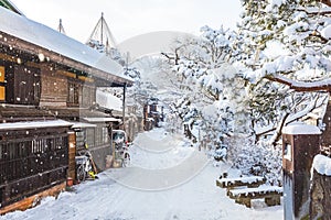 Winter in Takayama ancient city in Japan