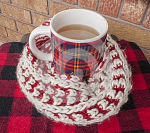 Winter Tea Wrapped in Fuzzy Scarf