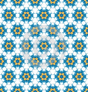 Winter textile pattern blue hexagonal star