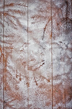 Winter texture on boards