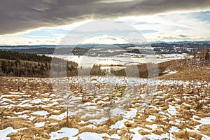 Winter Textured Foothills Landscape