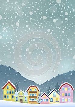 Winter theme with Christmas town image 3