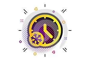 Winter time icon. Snowy day. Daylight saving. Vector