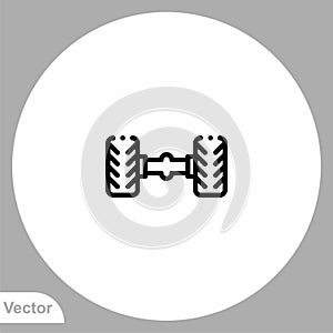 Winter tire vector icon sign symbol