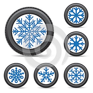 Winter tire snowflake rim