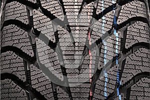 winter tire tread close-up. safe winter tires drawing background