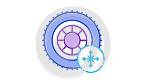 winter tires Icon Animation