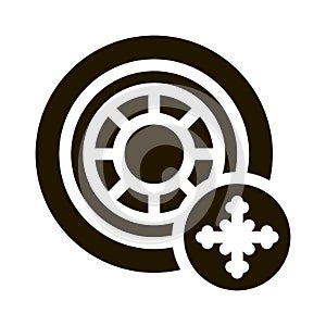 winter tires icon Vector Glyph Illustration