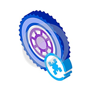 Winter tires isometric icon vector illustration