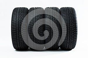 Winter tires with structured adhesion surface in line photo