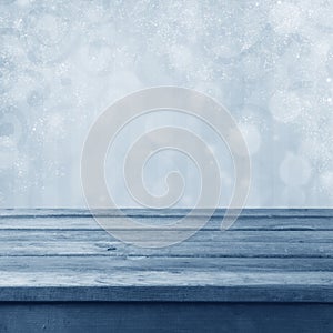 Winter toned bokeh background photo