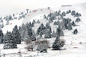 Winter touristic resort in Kopaonik - a largest mountain range in Serbia