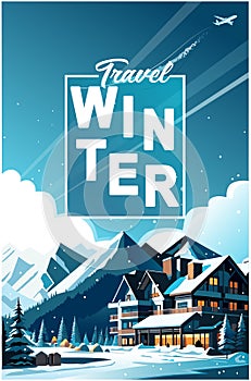 Winter Travel Christmas Holiday brochure Calendar Events pages layout modern design Snowy Alps panorama snow sports ski Hotel