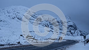 Winter travel in Glencoe Scotland