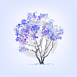 Winter tree of blots