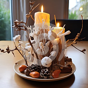 Winter Tree Candle Making With Natural Materials
