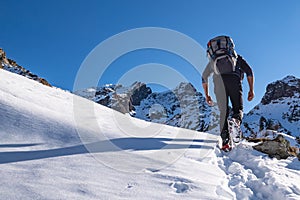 Winter trekking in the alps of Valsassina