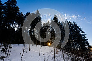 Winter trekking Beskidy mountains Rysianka photo