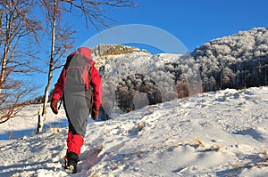 Winter trekking to the summit in Gutai Mountains photo