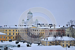 Winter twilight in Helsinki