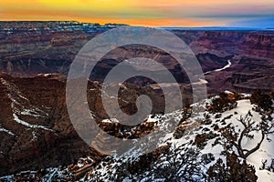 Winter Twilight Hour on the Grand Canyon