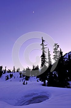 Winter twilight in Mt. Baker