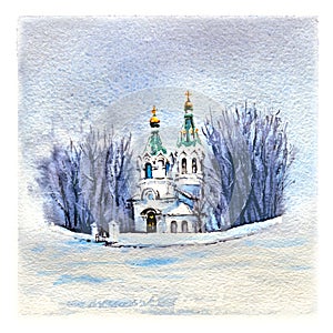 Winter typical orthodox church