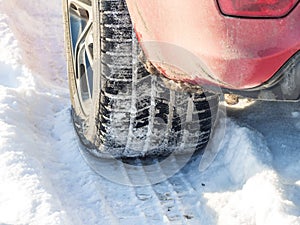 Winter tyres symbol picture in the snow