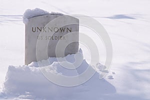 Winter Unknown Soldier's Grave in the Snow