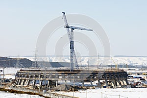 Winter urban industrial landscape