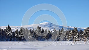 Winter in Are Valadalen mountains in Jamtland in Sweden