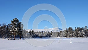 Winter in Are Valadalen mountains in Jamtland in Sweden