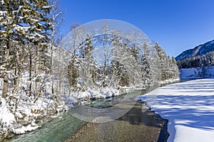 Winter in valley Isartal