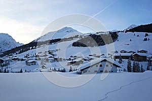 Winter Valley of Lech am Arlberg, Austrian Alps