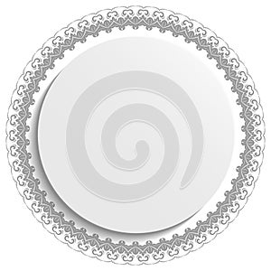 Winter Vector Round Frame With Floral Elements