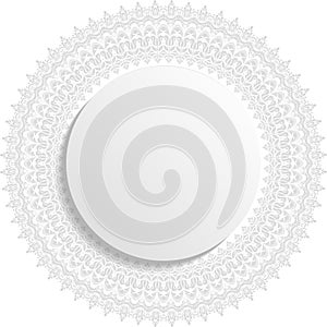 Winter Vector Round Frame With Floral Elements