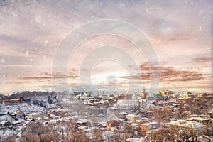 Winter view of the ancient Russian city of the Golden ring Vladimir